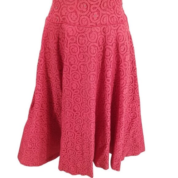 Vintage 50s Lace Rhinestone Short Sleeve Dress Size 11 A Line Miss Jane Junior - Picture 7 of 15